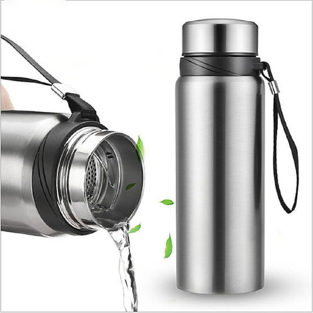 Bình giữ nhiệt inox 304 đựng nước, có lõi lọc trà và dây treo 1200ml giữ nhiệt lâu tốt trên 15h